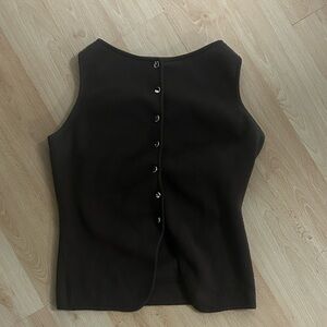 Song of Style Button-Back Brown Sleeveless Top